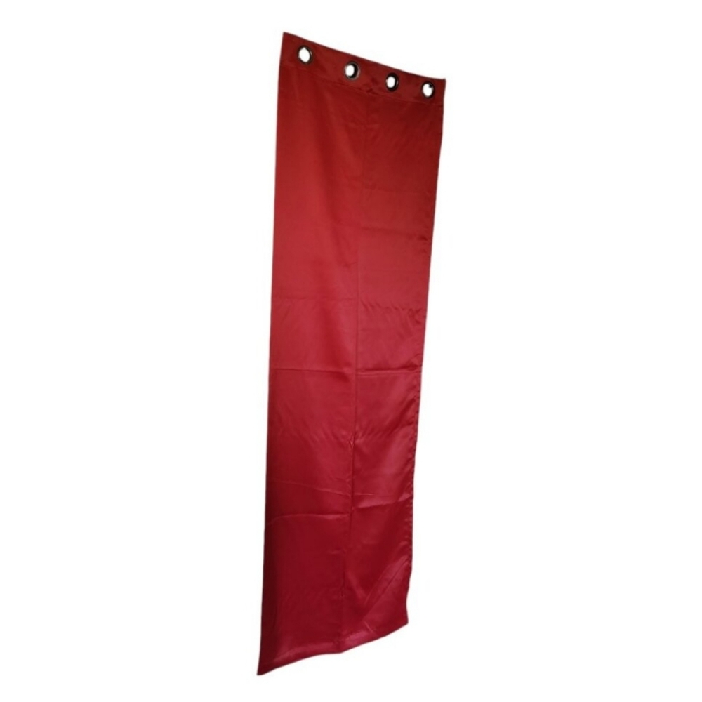 ONE CEILING TO FLOOR RED CURTAIN